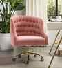 Clemence Velvet Fabric Guest Chair In Pink Colour