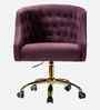 Clemence Velvet Fabric Guest Chair In Purple Colour