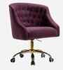 Clemence Velvet Fabric Guest Chair In Purple Colour