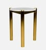 Cleo Metal End Table In White & Gold Colour