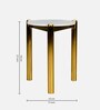 Cleo Metal End Table In White & Gold Colour