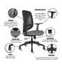 Cliff High Back Ergonomic Chair in Black & Grey Colour
