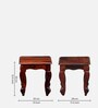 Clifford Sheesham Wood Nest Of Tables In Scratch Resistant Honey Oak Finish
