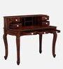 Clifford Sheesham Wood Writing Table In Scratch Resistant Honey Oak Finish With Drawers