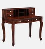 Clifford Sheesham Wood Writing Table In Scratch Resistant Honey Oak Finish With Drawers