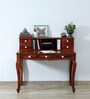 Clifford Sheesham Wood Writing Table In Scratch Resistant Honey Oak Finish With Drawers