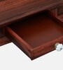 Clifford Sheesham Wood Writing Table In Scratch Resistant Honey Oak Finish With Drawers