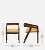 Clingen Sheesham Wood Arm Chair In Rustic Teak & Beige Colour