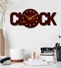 Brown MDF Text Modern Wall Clock