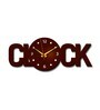 Brown MDF Text Modern Wall Clock