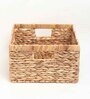 (1Pc) Beige Water Hyacinth Handmade Storage Basket & Wardrobe Organiser