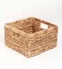 (1Pc) Beige Water Hyacinth Handmade Storage Basket & Wardrobe Organiser