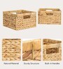 (1Pc) Beige Water Hyacinth Handmade Storage Basket & Wardrobe Organiser