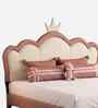 Cloud Crown Leatherette Kids Twin Bed In Pink And White Colour