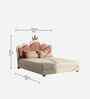 Cloud Crown Leatherette Kids Twin Bed In White And Pink Colour
