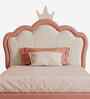 Cloud Crown Leatherette Kids Twin Bed With Box Storage In Pink And White Colour