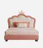 Cloud Crown Leatherette Kids Twin Bed With Box Storage In Pink And White Colour