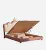 Cloud Crown Leatherette Kids Twin Bed With Hydraulic Storage In Pink And White Colour