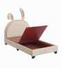 Cloud Hopper Leatherette Kids Toddler Bed With Box Storage In White Colour