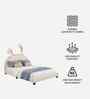Cloud Hopper Leatherette Kids Toddler Bed With Box Storage In White Colour