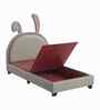 Cloud Hopper Leatherette Kids Toddler Bed With BoxStorage In Light Brown Colour