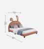Cloud Hopper Leatherette Kids Twin Bed With Box Storage In Pink Colour