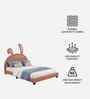 Cloud Hopper Leatherette Kids Twin Bed With Box Storage In Pink Colour