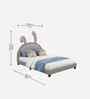 Cloud Hopper Leatherette Kids Twin Bed With Hydraulic Storage In Grey Colour