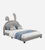 Cloud Hopper Leatherette Kids Twin Bed With Hydraulic Storage In Grey Colour