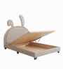 Cloud Hopper Leatherette Kids Twin Bed With Hydraulic Storage In Grey Colour