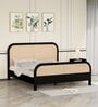 Cloud Solid Wood King Size bed In Black Finish