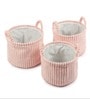 Cloud Weave Cloth Basket Blush Pink Set Of 3