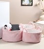 Cloud Weave Cloth Basket Blush Pink Set Of 3