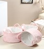 Cloud Weave Cloth Basket Blush Pink Set Of 3