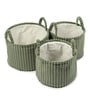Cloud Weave Cloth Basket Squashy Green Set Of 3