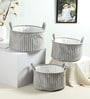 Cloud Weave Fabric Basket Soft Grey Set Of 3