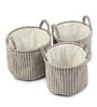 Cloud Weave Fabric Basket Soft Grey Set Of 3