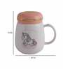 Cloudy Unicorn 400ml White & Pink Ceramic Coffee Mug with Lid
