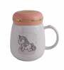 Cloudy Unicorn 400ml White & Pink Ceramic Coffee Mug with Lid