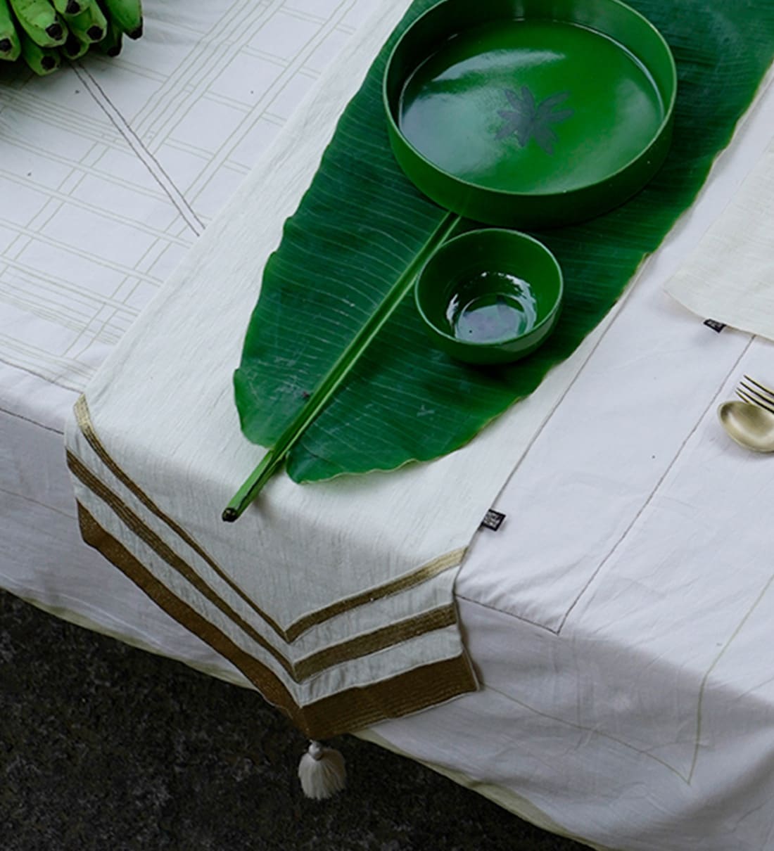 Buy Ivory 71 Inch Ivory Cotton Table Runner at 55 OFF by Ritu Kumar