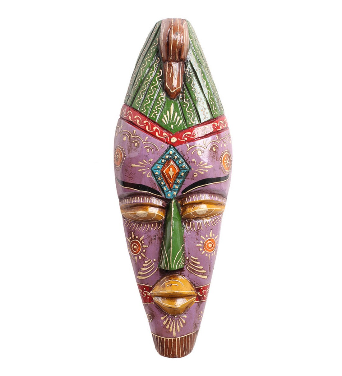 Buy Multicolour Wooden Decorative Wall Mask by Cocovey Online Wall Masks Wall Masks Home