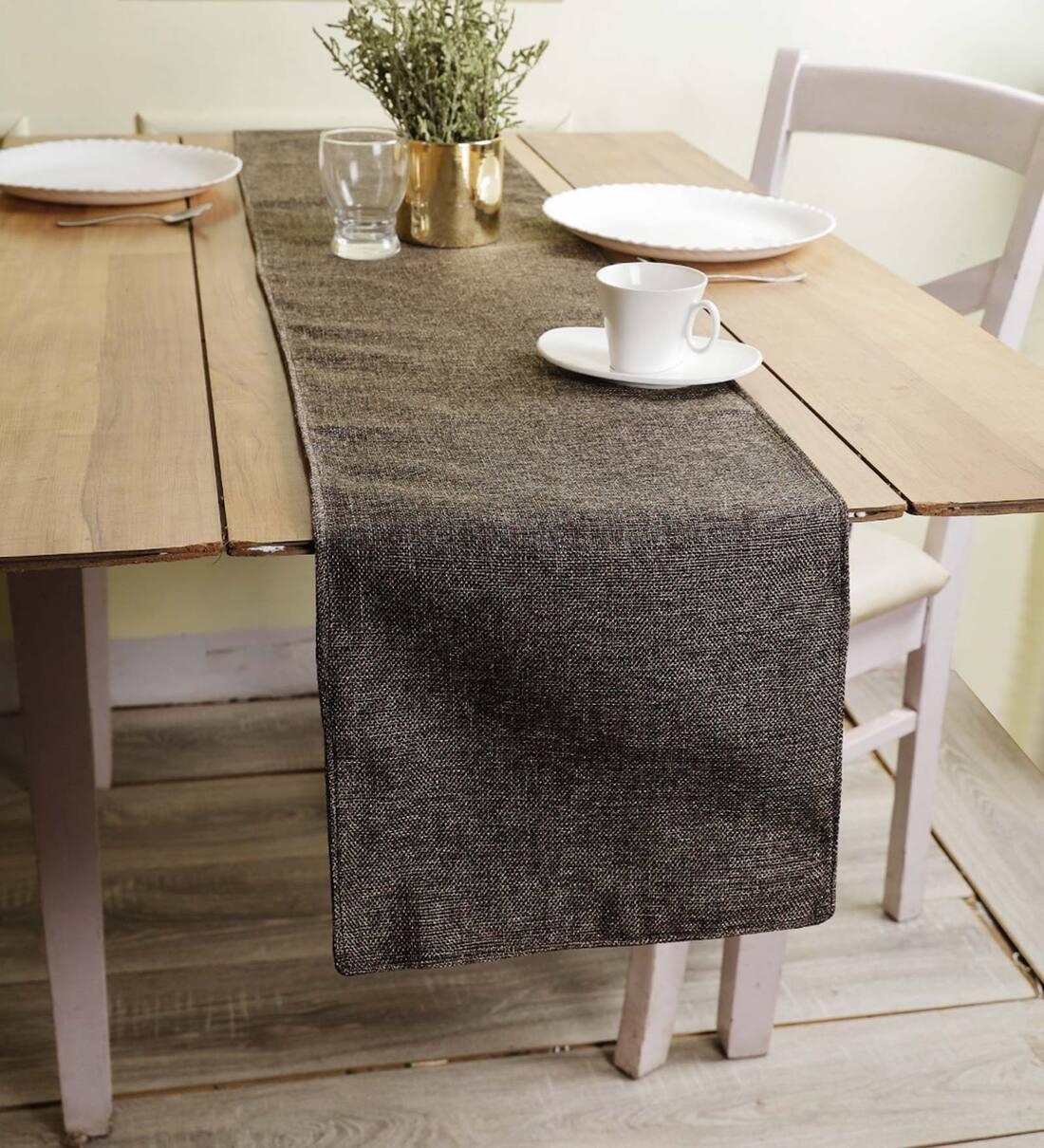 Buy Premium (72x12) Coffee Brown Jute Table Runner Online Table