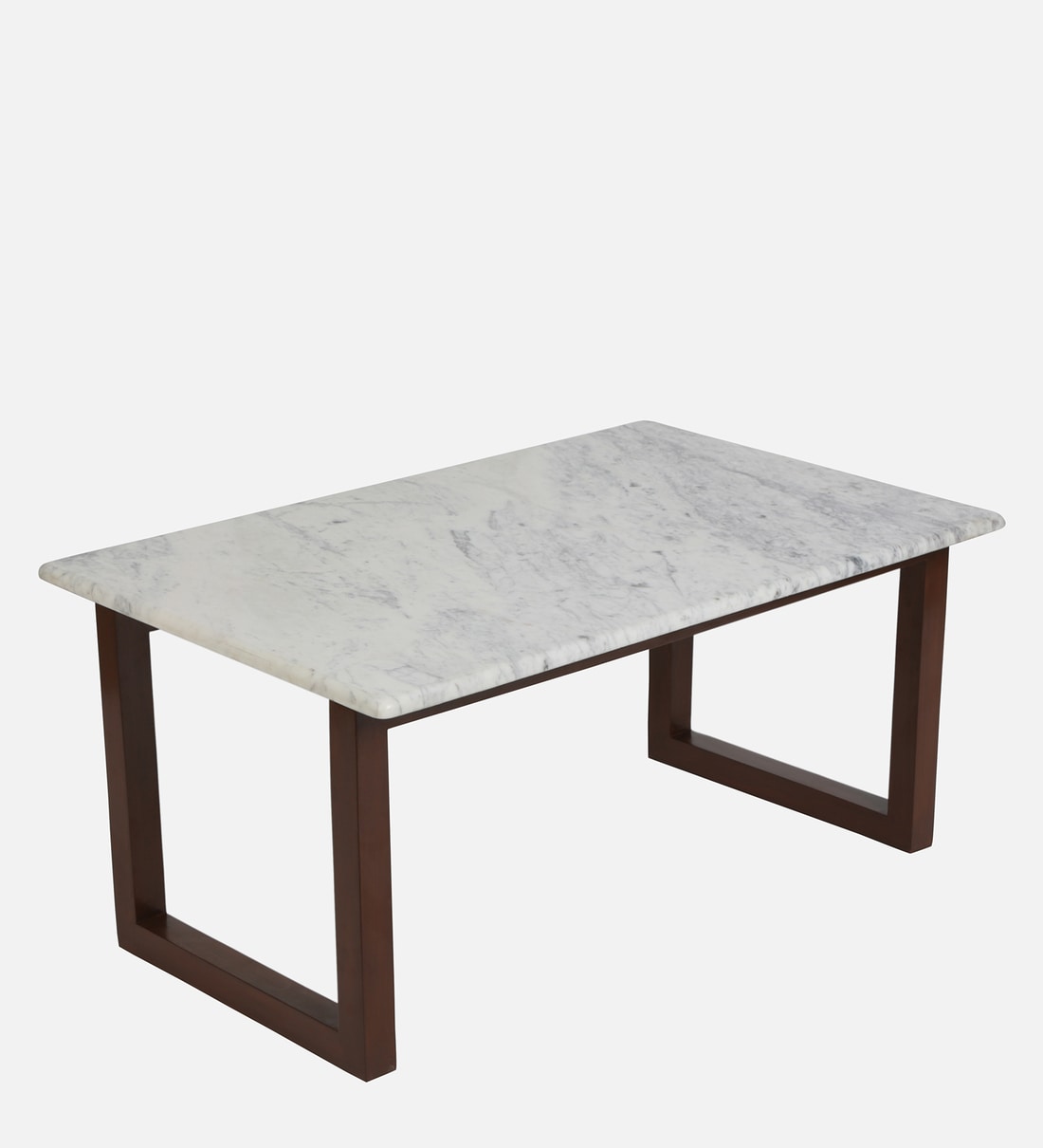 Buy Adalia Marble Top Coffee Table in Natural Teak Wood Finish By