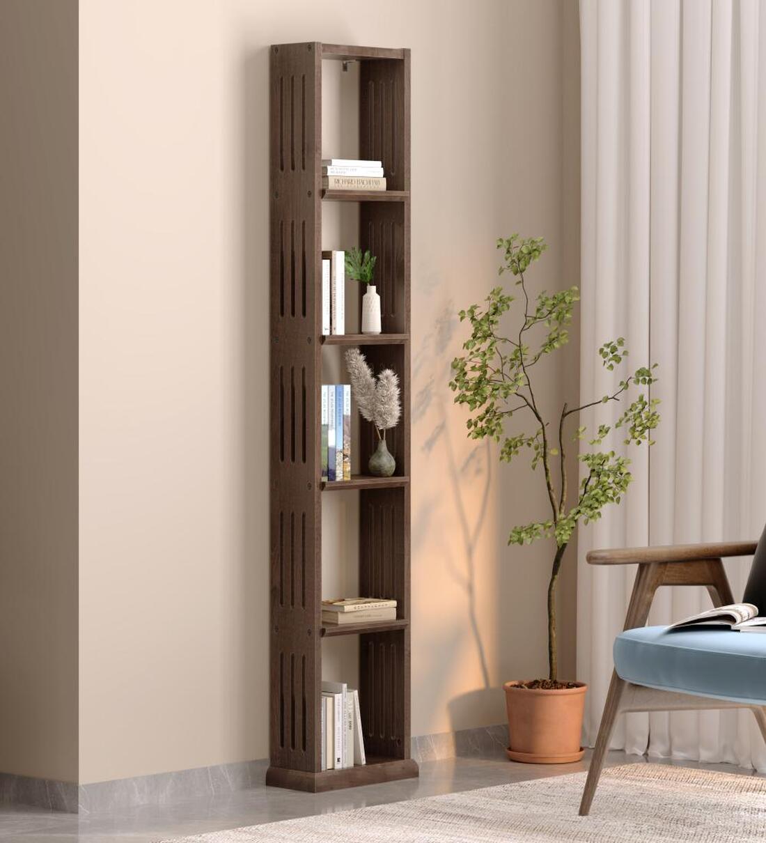 Buy Cohen Solid Wood Book shelf In Irish Walnut Colour at 30% OFF by ...