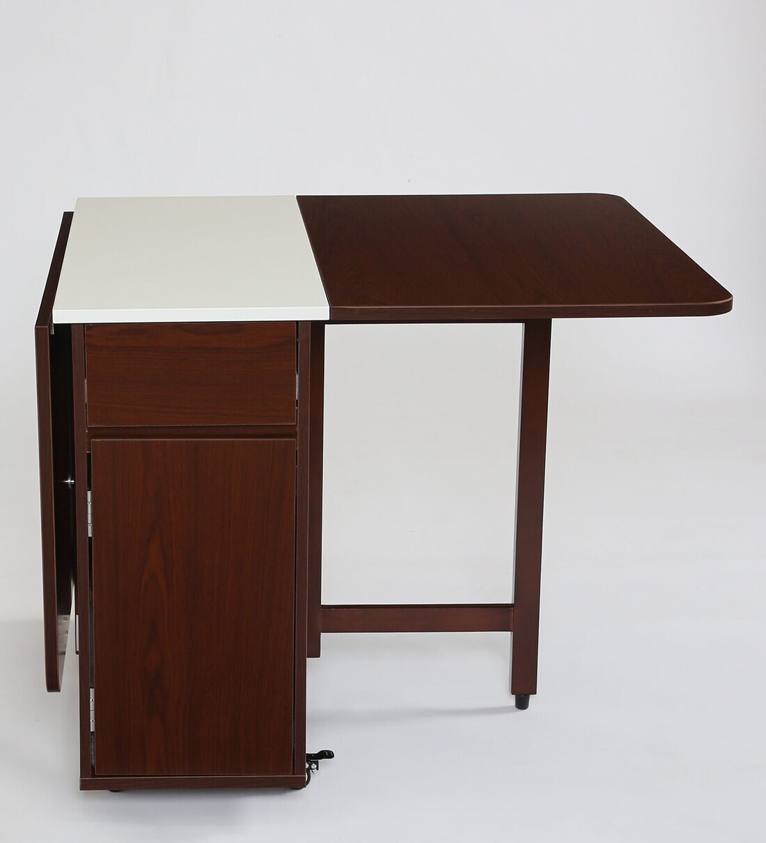 Buy Collie 6 Seater Folding Dining Table in Walnut & White Colour by Space Genie Online Modern