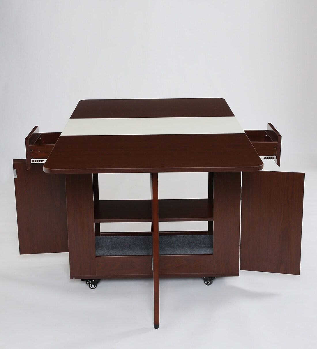 Buy Collie 6 Seater Folding Dining Table in Walnut & White Colour by