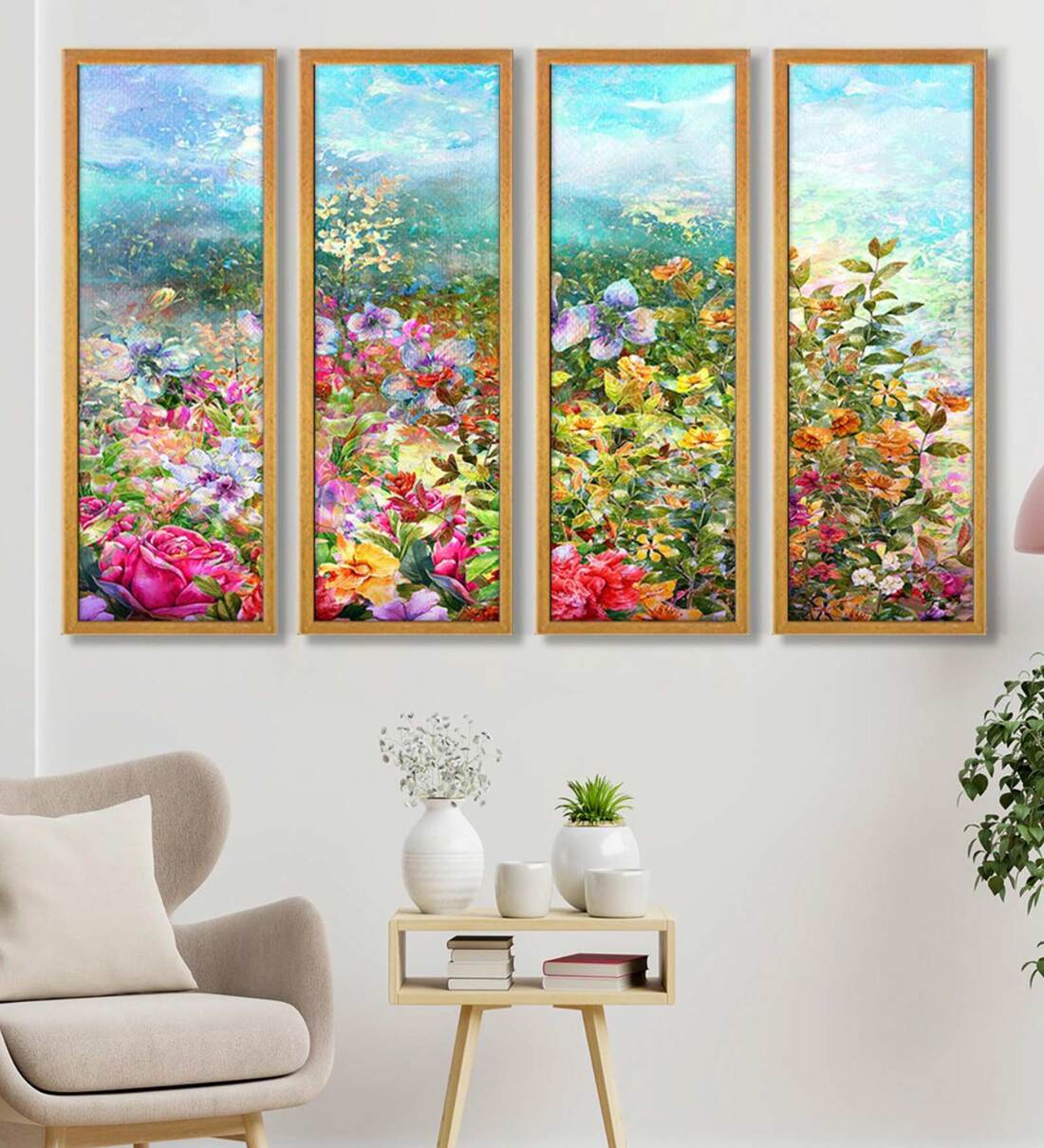 Buy Colourful Flowers Canvas Art Panels By 999Store Online Floral Art