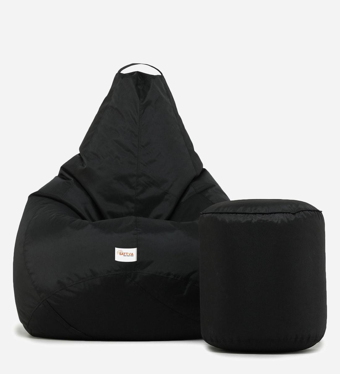 Buy Combo Classic XXL All Weather Outdoor Bean Bag & Round Pouffe with