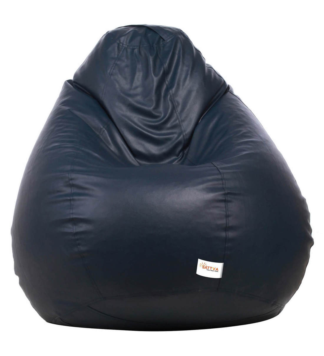 Buy Classic XXL Leatherette Bean Bag with Beans in Jet Black Colour at 35%  OFF by Sattva