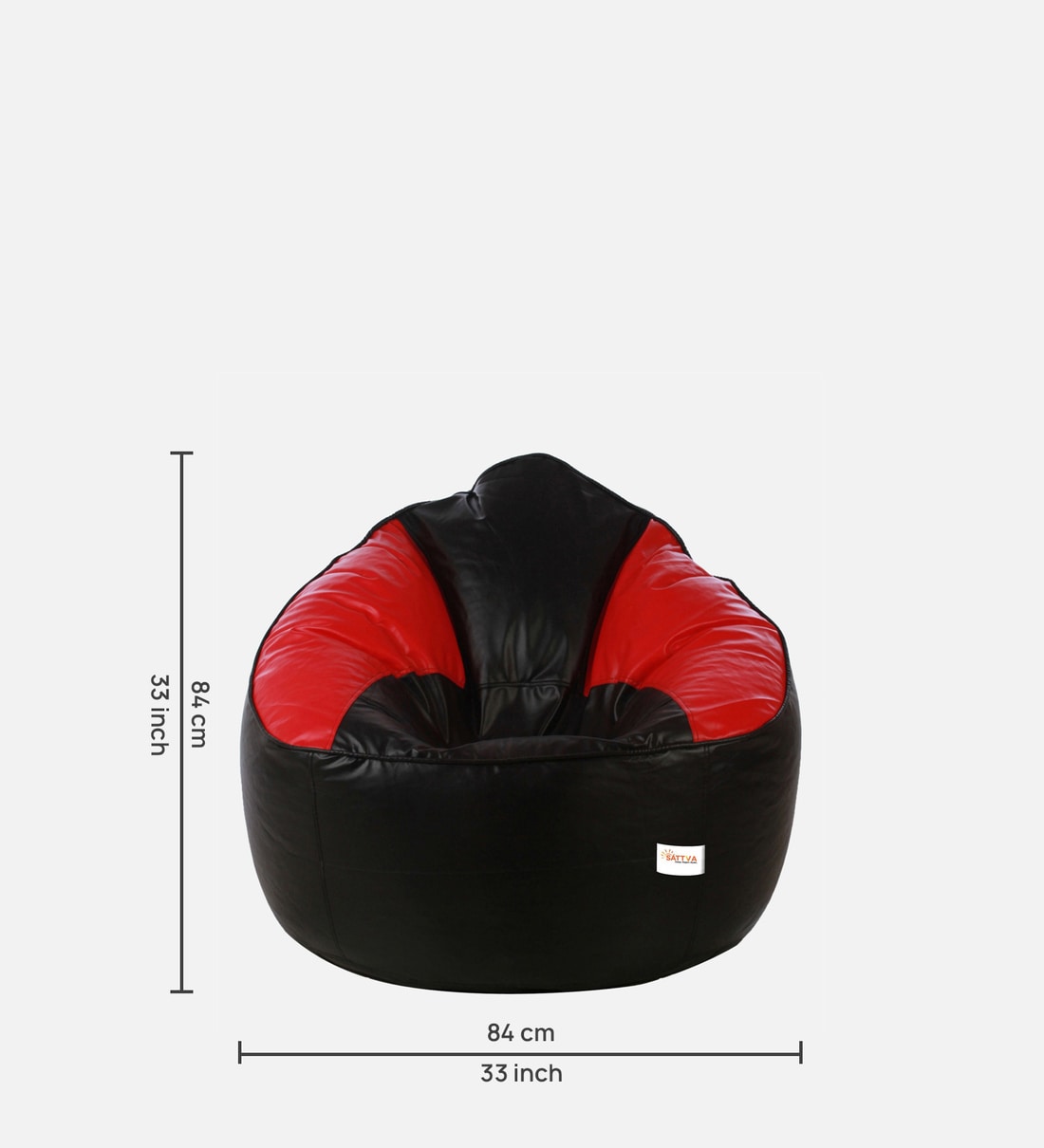 Buy Combo Muddha XXXL Leatherette Bean Bag with Beans in Black & Red Colour  with Pouffe at 43% OFF by Sattva | Pepperfry